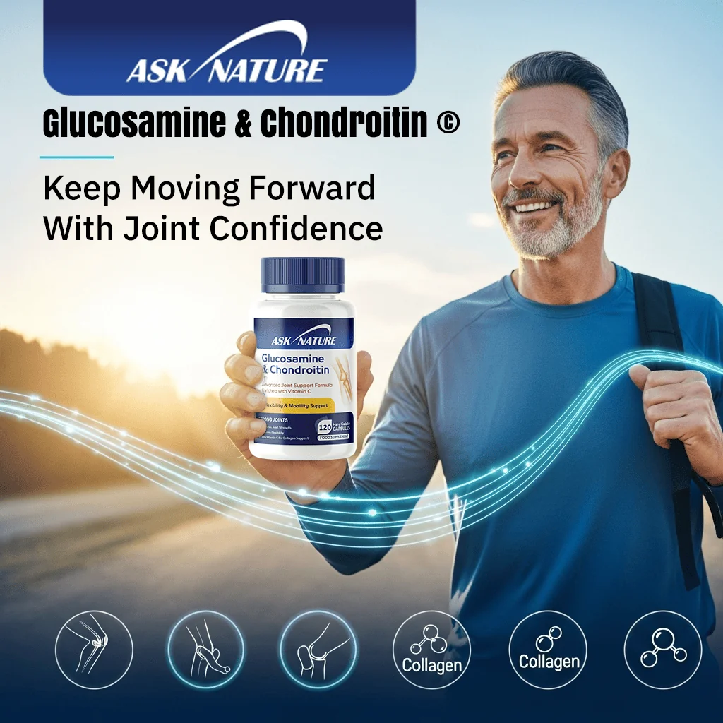 ASKNATURE Glucosamine & Chondroitin UK Side View Premium Joint Support Formula
