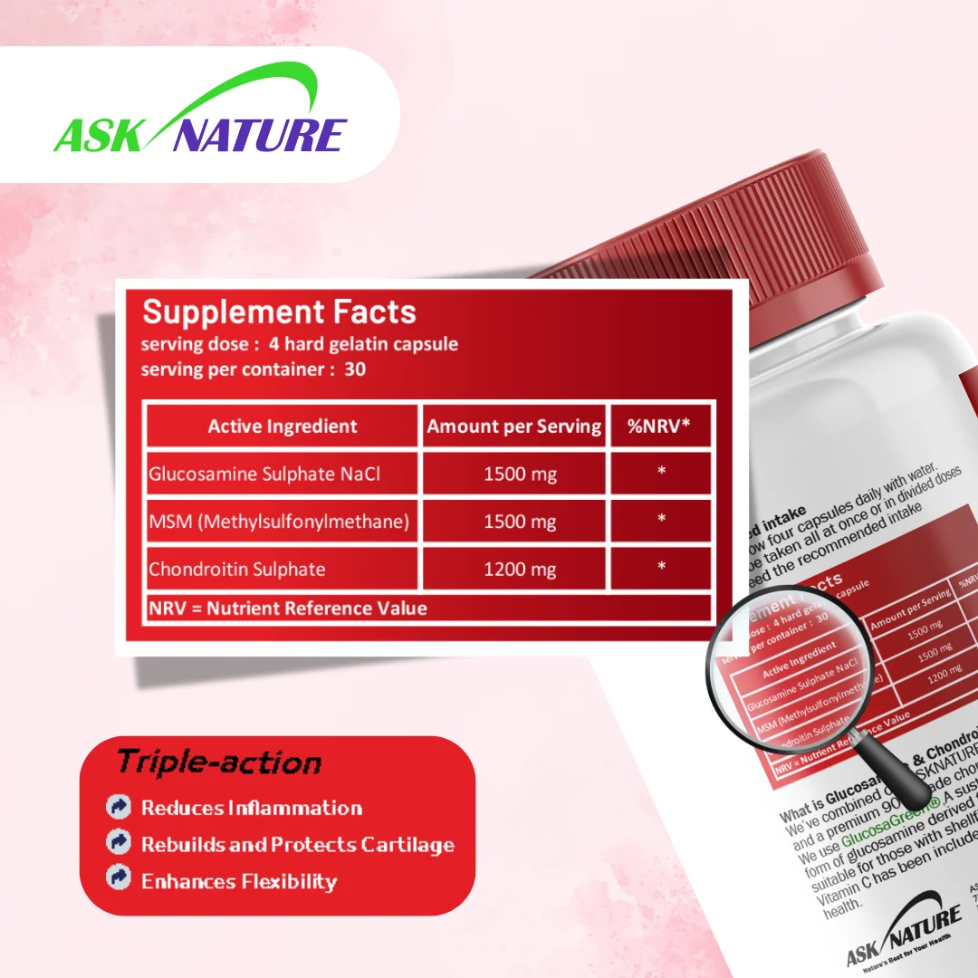 ASKNATURE Jointflex UK Product Side View - 120 Capsules Joint Support