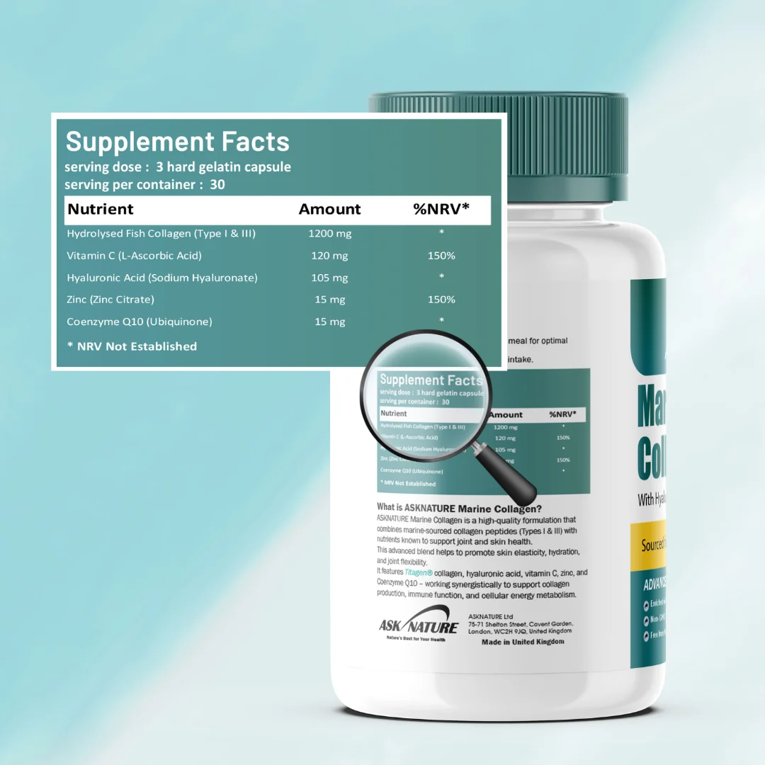Marine Collagen UK Capsules Premium Fish Collagen Supplement for Skin Joint Health
