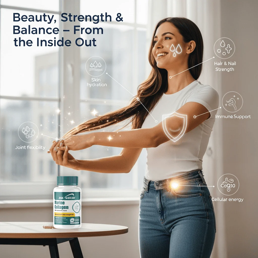 Marine Collagen UK Ingredients Label Type I III Fish Collagen Hyaluronic Acid Vitamin C